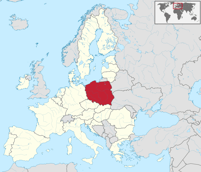 położenie Polski na mapie Europy